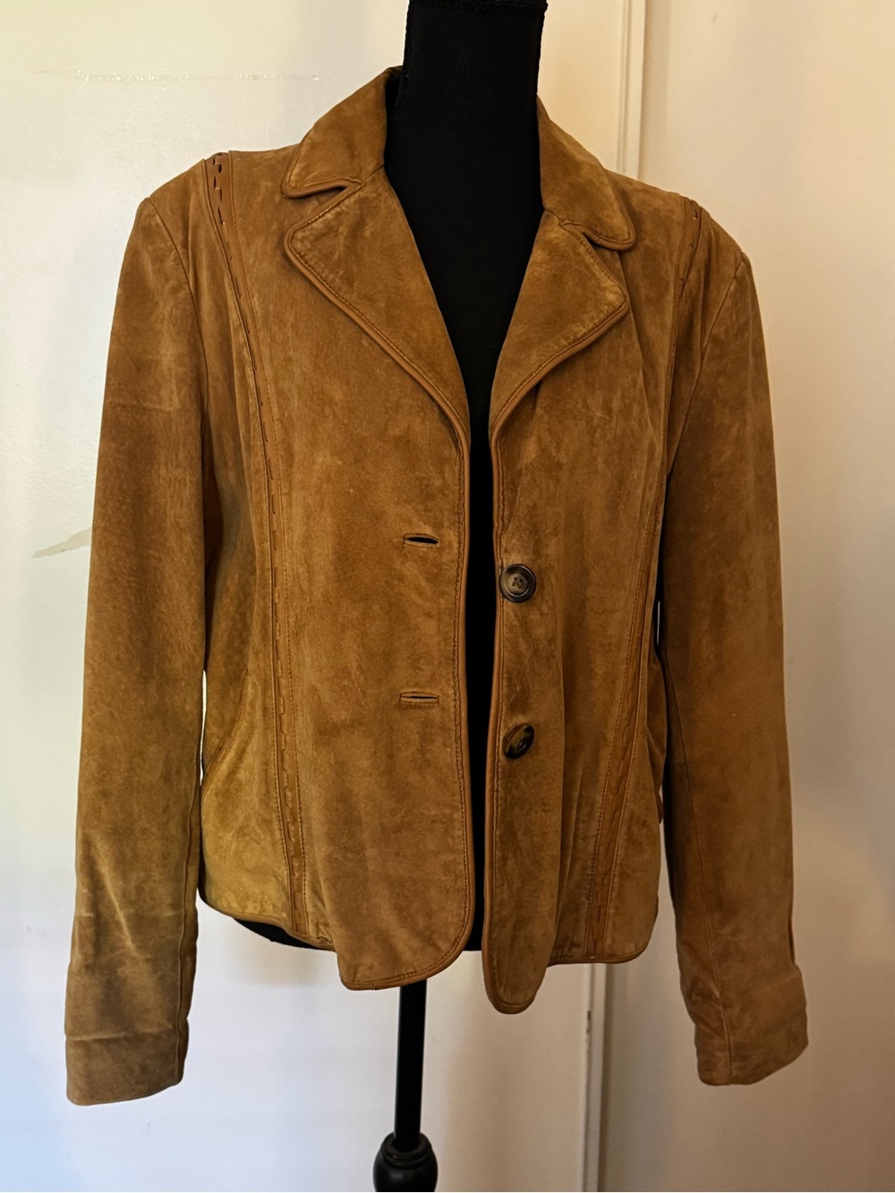 Anne Klein Suede Jacket in Warm Brown